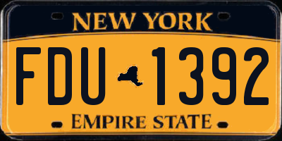 NY license plate FDU1392