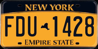 NY license plate FDU1428