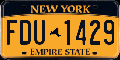 NY license plate FDU1429