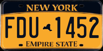 NY license plate FDU1452
