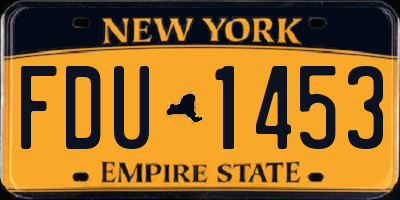 NY license plate FDU1453