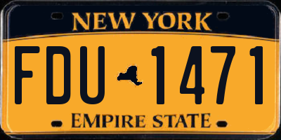 NY license plate FDU1471