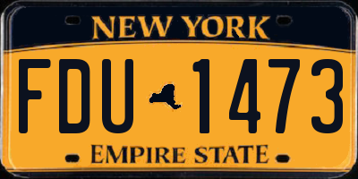 NY license plate FDU1473