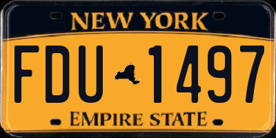 NY license plate FDU1497
