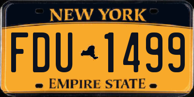 NY license plate FDU1499