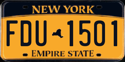 NY license plate FDU1501