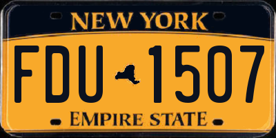 NY license plate FDU1507