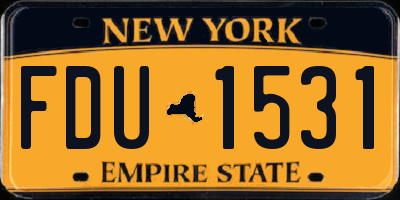 NY license plate FDU1531