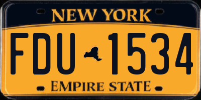 NY license plate FDU1534