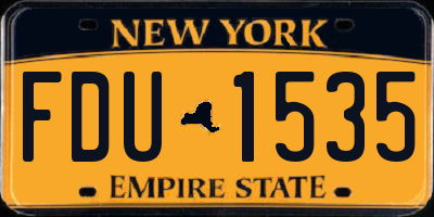 NY license plate FDU1535