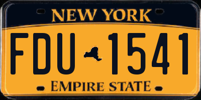 NY license plate FDU1541