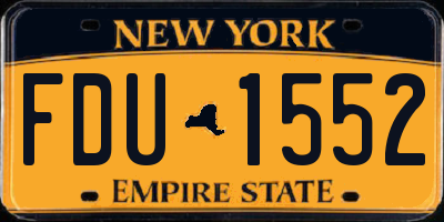 NY license plate FDU1552