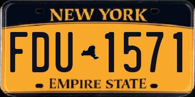 NY license plate FDU1571