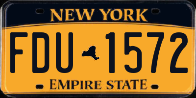 NY license plate FDU1572