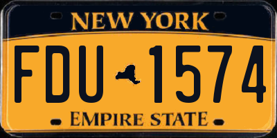NY license plate FDU1574