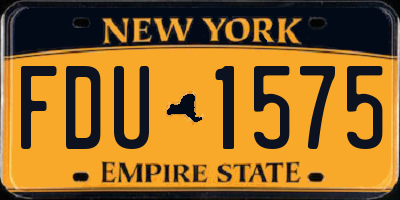NY license plate FDU1575