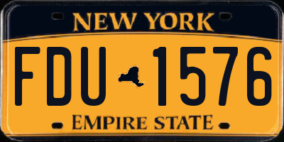 NY license plate FDU1576