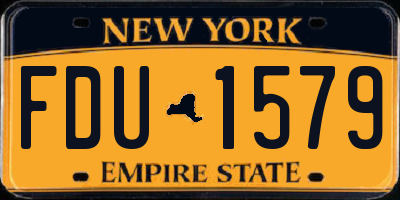 NY license plate FDU1579