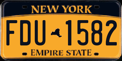NY license plate FDU1582