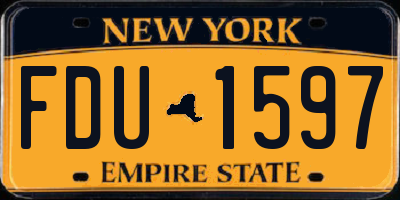NY license plate FDU1597