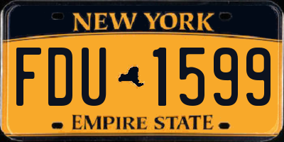 NY license plate FDU1599