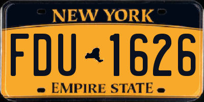 NY license plate FDU1626