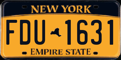 NY license plate FDU1631