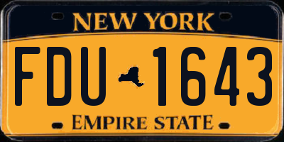 NY license plate FDU1643