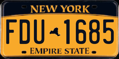 NY license plate FDU1685