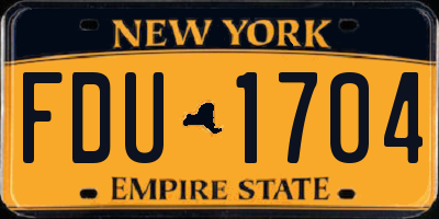 NY license plate FDU1704