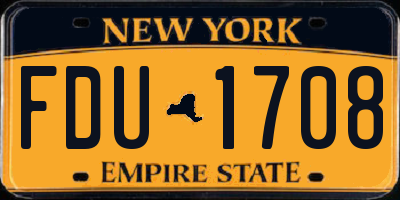 NY license plate FDU1708