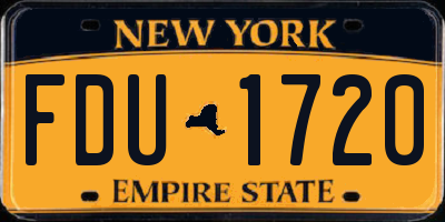 NY license plate FDU1720