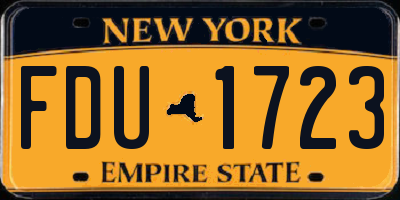 NY license plate FDU1723