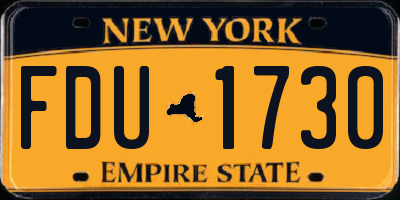 NY license plate FDU1730