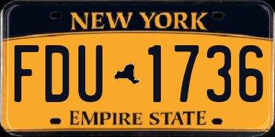 NY license plate FDU1736