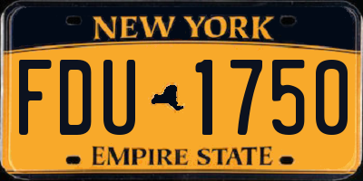 NY license plate FDU1750