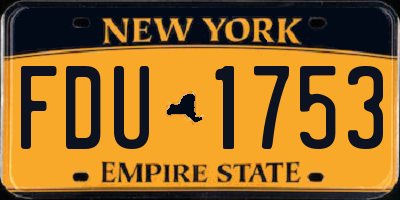 NY license plate FDU1753