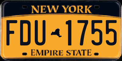 NY license plate FDU1755