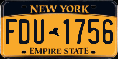 NY license plate FDU1756
