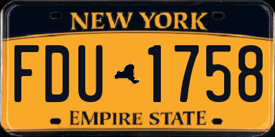 NY license plate FDU1758