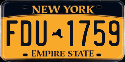 NY license plate FDU1759