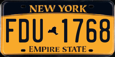 NY license plate FDU1768