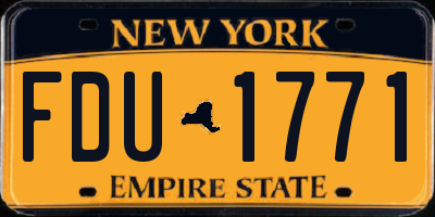 NY license plate FDU1771