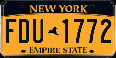 NY license plate FDU1772