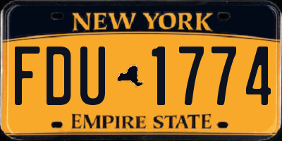 NY license plate FDU1774
