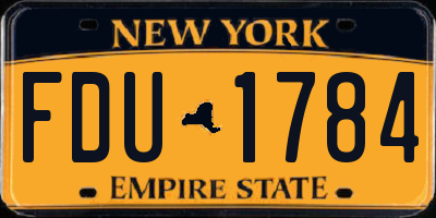 NY license plate FDU1784