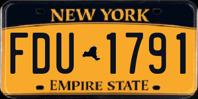 NY license plate FDU1791
