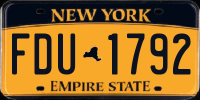 NY license plate FDU1792
