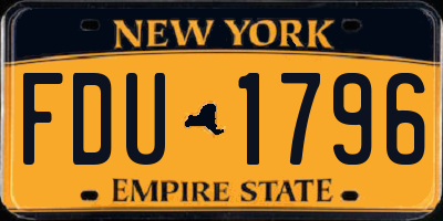 NY license plate FDU1796
