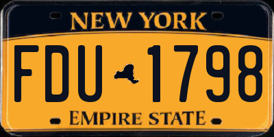 NY license plate FDU1798